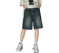 Generisch 2026 - Short baggy pour homme - Jean baggy pour garçon - Coupe baggy - Short en jean - Short de danse de rue - Short de skateboard - Happy Shorts boxers pour homme, bleu, XL