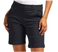 Generisch 2026 - Short extensible, élégant, décontracté, taille haute pour femme, avec poches, confortable et élégante, tenue de travail 7/8, pantalon pour femme, noir, Noir , L