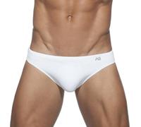 Generisch 2026 Slip de bikini pour homme taille basse, uni, nylon, maillot de bain, soutien, gêne, short de plage, cravate (Blanc, M)