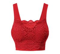 Generisch 2026 - Soutien-gorge en dentelle sans couture pour femmes en dentelle haut soutien-gorge couverture sur la dentelle Mon panier Afficher, rouge, XXL