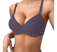 Generisch 2026 Soutien-gorge push-up fin, uni, confortable, respirant pour femme avec armatures, soutien-gorge à trois rangées, gris foncé, 85C