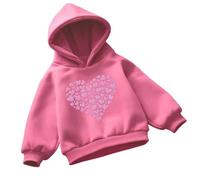 Generisch 2026 Sweat à capuche en polaire pour fille, pull d'hiver en matériau doux pour jouer toute la journée Activités de plein air pendant la saison froide, Rose, 8 ans