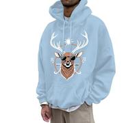 Generisch 2026 Sweat à capuche pour homme, compatible avec County, sweat-shirt avec poches pour fêtes, événements traditionnels jusqu'à la taille 3XL, Sweat-shirt D2 bleu clair, S