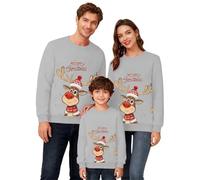 Generisch 2026 Sweatshirt Famille Imprimé Manches Longues et Col Rond Léger pour Maman, gris, S