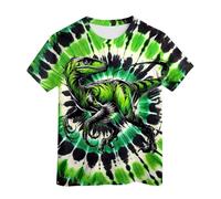 Generisch 2026 T-shirt fluo tie dye pour enfants garçons filles Tie Dye T-shirt hippes T-shirt senior enfants taille 6 16 ans, vert, 4-5 ans