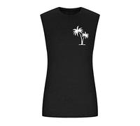 Generisch 2026 T-shirt Homme Été Grande Fendue Vrac Sport Fitness Gilet Extended Hiphop Pure Sans Manches Imprimé Gilet, Noir , XL