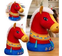 Generisch 2026 Tête de cheval réaliste, pièce d'exposition éducative sur l'anatomie du cheval pour les amateurs de collectionneurs (rouge, 25 cm)