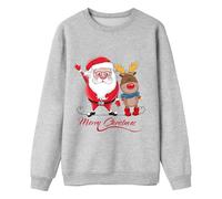 Generisch 2026 Weihnachts-Sweatshirt with langärmeligem -Aufdruck, lässiger Pullover, leichte Sweatshirt-Bluse, Passendes Familien-Outfit, Gris, S