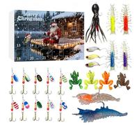 Generisch 24 jours d'appâts de pêche - Compte à rebours de Noël - Calendrier de l'Avent - Pour eau douce, eau salée, truite, perche, pêcheur, ami, père, mari, adolescent, rivières, lacs