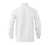 Generisch 24TEMU Border Pull européen et décontracté à col montant zippé avec tricot jacquard ample Automne/Hiver Pull à capuche à manches longues pour homme, Blanc., XL