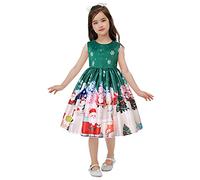 Generisch 2852 Fête Robe de Noël Danse Enfant Princesse Robe de Noël Costume Robe de nounou, vert, 3-4 ans