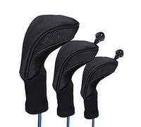 Generisch 3 couvre-clubs golf pour driver Fairway en bois - Fairway Woods Headcovers - Housses protection tricotées avec long cou, compatible avec toutes les raquettes parcours et driver