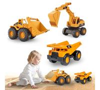 Generisch 3 Pièces Jouets Pelleteuse, Jouet De Sable Pelleteuse Bac à Sable, Jouets De Sable Voiture, avec Camion Benne Bulldozer Pelleteuse, Camions De Chantier pour Enfants pour 3-12 Ans