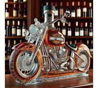 Generisch 300 ml Bouteille Décanteur à Whisky, Statue d'Art, Bouteille de Vin Whisky 3D en Forme de Moto, Nouveau Décanteur à Whisky en Verre, Bouteilles de Vin Vides Créatives pour la Conservation de