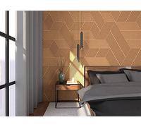 Generisch 3D Panneaux muraux en liège naturel - écologique, isolation thermique et acoustique - Couleur : Marron, 24,5 x 42,5 cm, 10 mm d’épaisseur