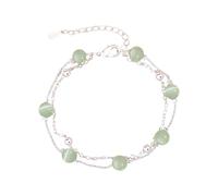 Generisch 4 Femmes Argent Anneaux Women Personality Fashion All Double Layer Hand Jewelry Phrases Perlé En Quartz Bijoux (SL3, One Size)