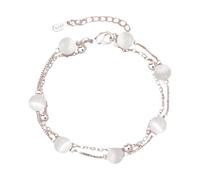 Generisch 4 Femmes Argent Anneaux Women Personality Fashion All Double Layer Hand Jewelry Phrases Perlé En Quartz Bijoux (GD1, One Size)