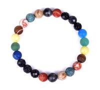Generisch 4 Rhodonite Naturelle Valentin Argenté Anneaux Gemstone Yoga Beads Bracelet Form Women Men Jewelry Jonc Perlé Naturelle Bijoux (Black, One Size)