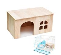 Generisch Abri pour animaux - Habitat pour animaux de compagnie pour jouer au repos | Cage en bois avec porte fenêtre, cabane ventilée pour lapin, convient pour chinchilla, hérisson, furet, hamster