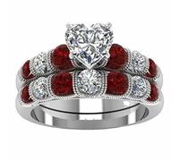 Generisch Accessoires créatifs haut de gamme de luxe micro-ensemble zircon bague femmes fiançailles groupe anneaux corps, 6, Métal, Aucune pierre précieuse