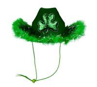 Generisch Accessoires de fête de la Saint-Patrick - Chapeau de pêche vert irlandais à paillettes, vert, taille unique