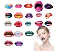 Generisch Accessoires Photoaton Bouche Rigolot - Lot de 20 accessoires avec bâton en bois | Kit de selfie amusant pour mariage, anniversaire, fête avec amis, demande de mariage, bateau photo décoratif