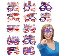 Generisch Accessoires pour photos du 4 juillet - Accessoires photo - Lunettes Indépendance Day Party Fournitures, 12 verres pour le jour du Souvenir, Vétérans, Choix - Thèmes patriotiques du 4 juillet