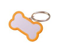 Generisch Acier inoxydable 2026 gravé, pailleté, en forme d'os, double texte personnalisé, nom du chat (orange, L 5 x 2,9 cm)