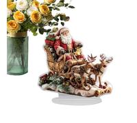 Generisch Acrylique - Figurine de traîneau de Noël en acrylique - Design plat - Décoration de scène avec base de support - Décoration artistique pour chambre à coucher, table de chevet, salon
