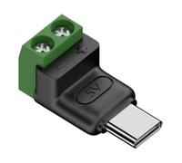 Generisch - Adaptateur de câble, bloc de mâle à 2 broches, fiche USB de type C borne à sertir à 2 broches | Pour industrie, science, bricolage, téléphones portables, tablettes, appareils