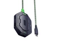 Generisch Adaptateur d'écoute 4 en 1 pour type C, droit vers le bas | Plusieurs fonctions pour le bureau et la maison, station d'extension 4 en 1 avec câble de 70 cm pour casque