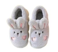 Generisch Adorables pantoufles lapin pour femme - Semelle épaisse et moelleuse - Chaussons en feutre - Chaussures d'hiver chaudes - Sandales en feutre - Antidérapantes - Avec mousse à mémoire de forme