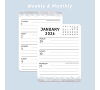 Generisch Agenda journalier 2026, format de poche, format A7, pour dessin, formation, soins, études, recherche, travail, rendez-vous