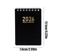 Generisch Agenda journalier - Carnet de notes printemps 2026 - Format de poche A7 - Reliure à spirale souple - Pour études, travail, quotidien