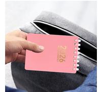 Generisch Agenda quotidien 2026 à spirales - Format de poche A7 - Reliure à spirale souple - Pour l'école, le travail, la planification, le journal intime, les études