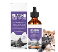 Generisch Aide à l'endormissement pour chats | 60 ml solution naturelle, gouttes apaisantes pour chats - pour le stress, la tension, la santé, les chiots, les petits, moyens et grands