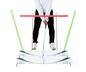 Generisch Aide à l'entraînement de swing de golf - Kit de simulateur d'alignement, indicateurs de frappe sportifs réglables, garage, jardin, cour, arrière-cour, exercices d'échauffement quotidiens