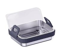 Generisch Airfryer Panier multifonction anti-adhésif compatible avec différentes friteuses à air chaud Accessoires de cuisine pour rôtir, acier inoxydable de qualité alimentaire, 19 cm