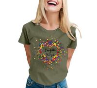 Generisch Amor Costume pour femme - Confettis - T-shirt à manches courtes dans le cœur avec col rond - Amusant - Motif de carnaval imprimé - Coloré - Motif de carnaval - 66