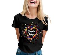 Generisch Amor Costume pour femme - Confettis - T-shirt à manches courtes dans le cœur avec col rond - Amusant - Motif de carnaval imprimé - Coloré - Amour - Costume de carnaval - Chemisier 71