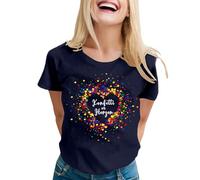Generisch Amor Costume pour femme - Confettis - T-shirt à manches courtes dans le cœur avec col rond - Amusant - Motif de carnaval imprimé - Coloré - Motif de carnaval - Chemisier 35