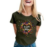 Generisch Amor Costume pour femme - Confettis - T-shirt à manches courtes en forme de cœur avec col rond - Costume de carnaval amusant - Motif imprimé coloré - Motif de carnaval - Chemisier 15