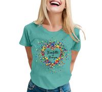 Generisch Amor Costume pour femme - Confettis - T-shirt à manches courtes en forme de cœur avec col rond - Amusant - Motif de carnaval imprimé coloré - Chemisier 81
