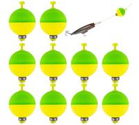 Generisch Angel Floats - Lot de 10 flotteurs de pêche - Bobber - - Accessoire de pêche - Outil de pêche - Design Ovale à Bouton-Poussoir pour pêche à la Perche et à la Truite en Eau Douce - pour