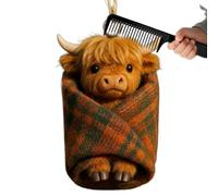 Generisch Animal en Peluche de Vache - 8,35 cm - en Peluche Douce avec Anneau - Figurines de Mouton en Peluche - À Utiliser pour la Maison, la Chambre à Coucher, la Chambre à Coucher, Les