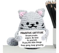 Generisch Animaux au Crochet Inspirants - Kit de Crochet Positif | Figurine en Tricot Chat pour Femmes Amis Anniversaire Chambre Salon décoration Cadeau Doudou Fait Main créatif