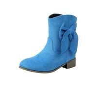 Generisch Ankle Boots Bottines pour femme | Bottes à enfiler pour femme Bottes plates pour femme Bottes courtes Bottes d'hiver mi-hautes confortables Talon mi-haut Chaussures rétro Automne Hiver