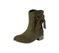 Generisch Ankle Boots Bottines pour femme | Bottes à enfiler pour femme Bottes plates pour femme Bottes courtes Bottes d'hiver mi-hautes confortables Talon mi-haut Chaussures rétro Automne Hiver