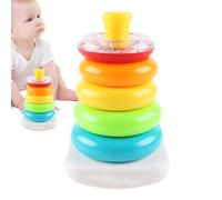 Generisch Anneaux empilables pour bébé - Tour d'empilage colorée - Jeu éducatif à partir de 6 mois - Pour filles - Crèche en plein air - Voyage en famille - Chaise haute à la maison
