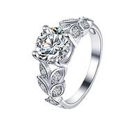 Generisch Anneaux en bois de cèdre pour femmes et filles Bague en zircon simple Personnalité Personnalité Bague Zirconium Anneaux Noël, 10, Cuivre, Aucune pierre précieuse